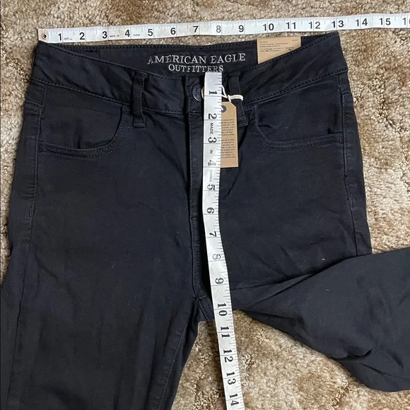 American Eagle Super Black High Rise Jegging Super Stretch Jean Size 4 - Picture 5 of 6